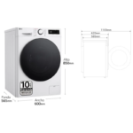 LG F4WR6011AGW 11 kg 1400 rpm lavadora de carga frontal - Imagen 2