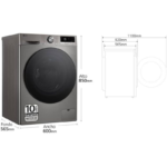 Lavadora LG Carga Frontal 9 kg 1400 rpm F4WR7009AGS - Imagen 2