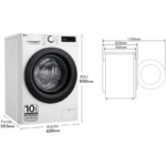Lavadora LG F4WR5009A6W 9 kg de Carga Frontal 1400 rpm - Imagen 2