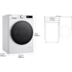 LG Lavadora de Carga Frontal 8 kg F2WR5S08A0W Blanca - Imagen 3