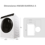 Lavadora 10 kg 1400 rpm Haier HW100-B14959U1-S - Imagen 2